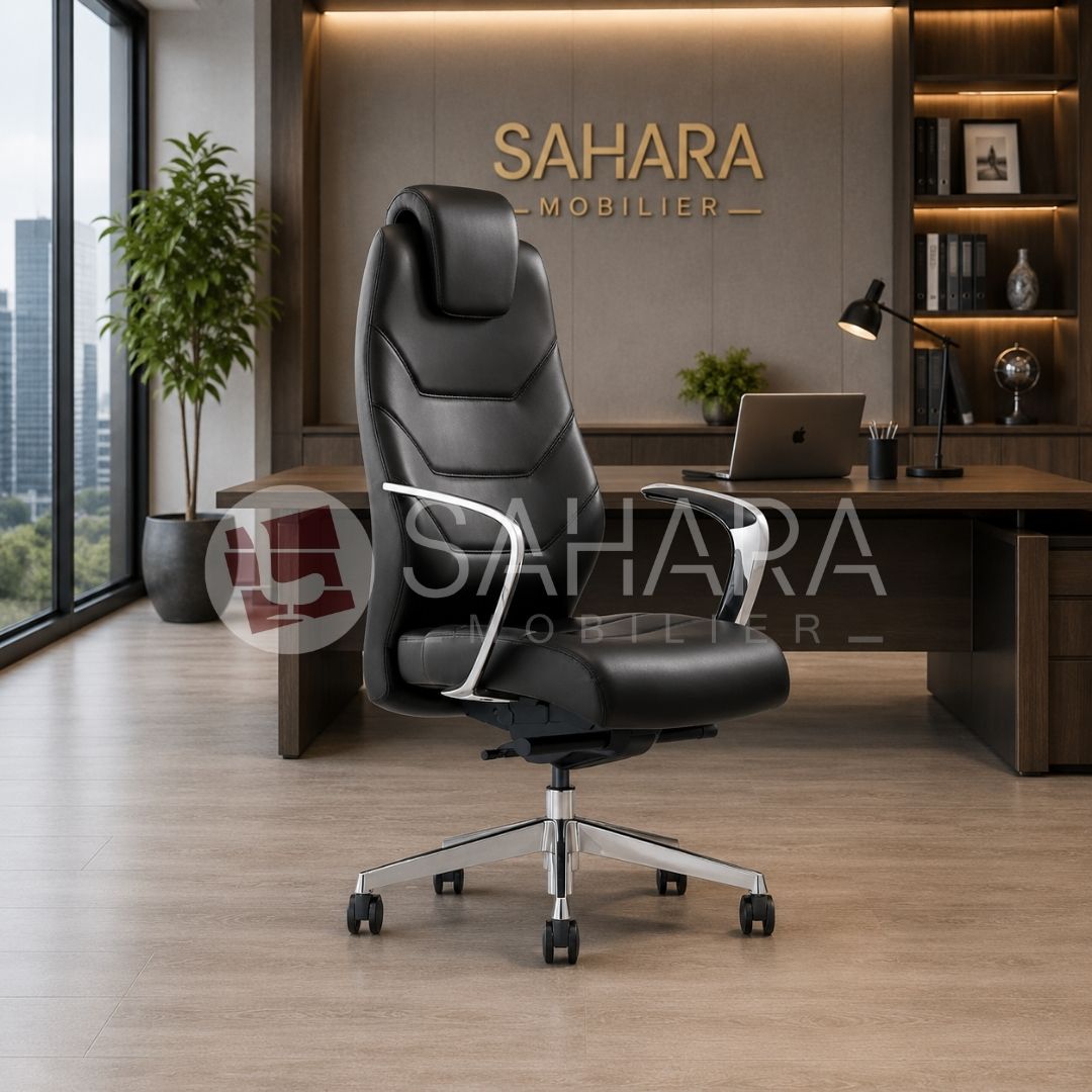 Le fauteuil Veliss combine ergonomie professionnelle, élégance discrète et matériaux résistants,